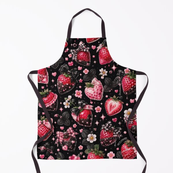 Item preview, Gothic Strawberry Aesthetic | Dark Kawaii Seamless Pattern designed and sold by Aramdesing.