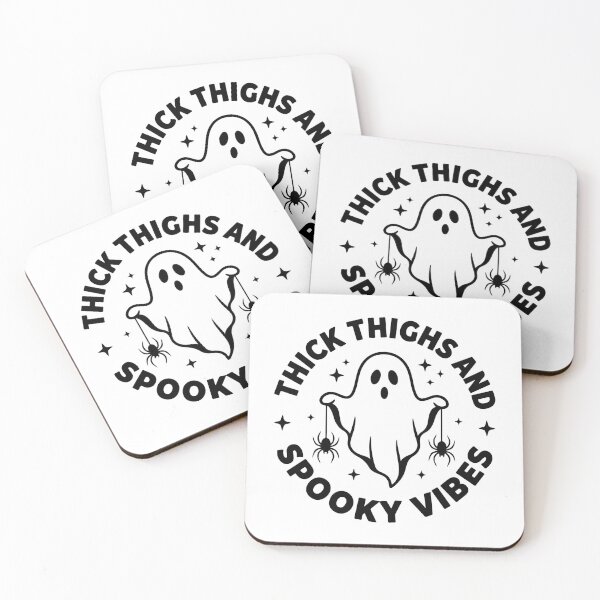 Item preview, Thick Thighs and Spooky Vibes Funny Halloween Cute Ghost designed and sold by raedattia.