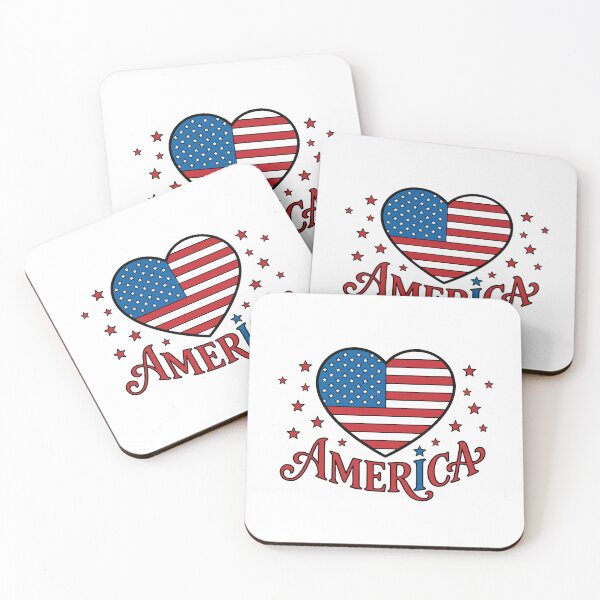 Item preview, America Flag Heart - opt 1 designed and sold by jlStopMedia.