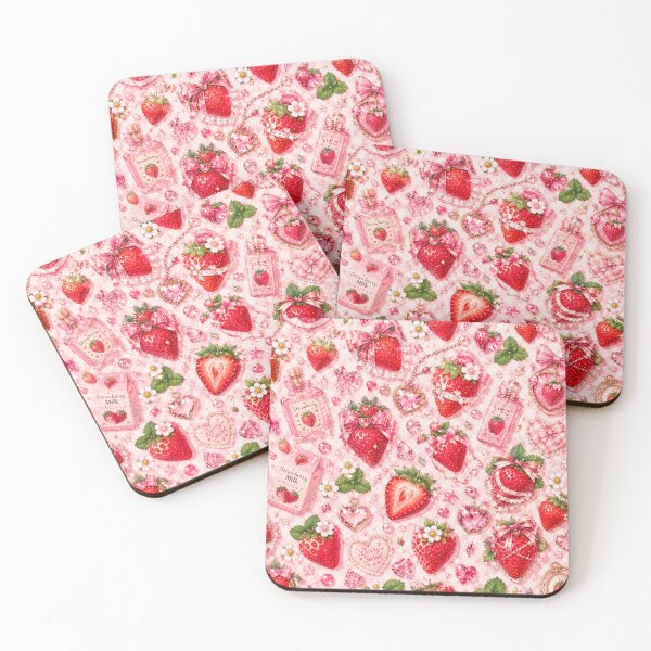 Item preview, Cosmic Strawberry Dreams | Neon Galaxy Seamless Pattern designed and sold by Aramdesing.