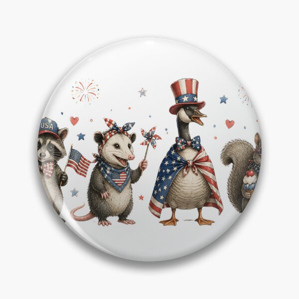 Item preview, Patriotic Raccoon Possum Goose Squirrel 4th Of July Freedom Club Art  designed and sold by VGAfanatic.