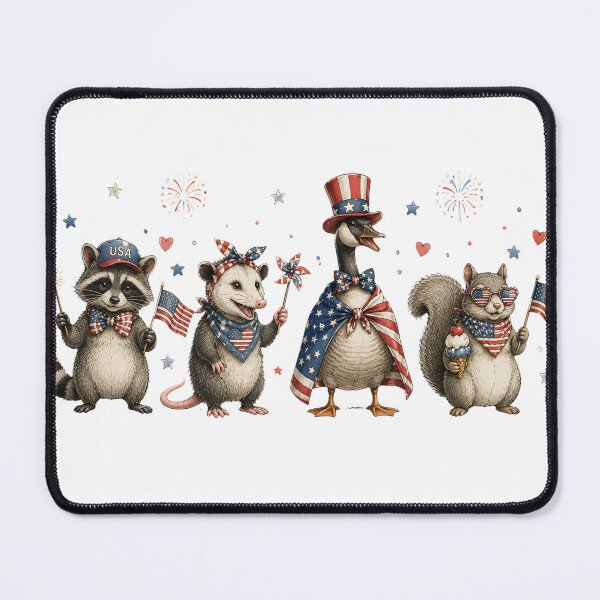 Item preview, Patriotic Raccoon Possum Goose Squirrel 4th Of July Freedom Club Art  designed and sold by VGAfanatic.