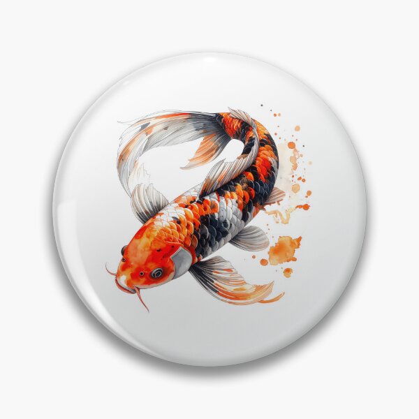Item preview, Japanese Koi Fish Orange Watercolor Illustration designed and sold by BetweenForms.