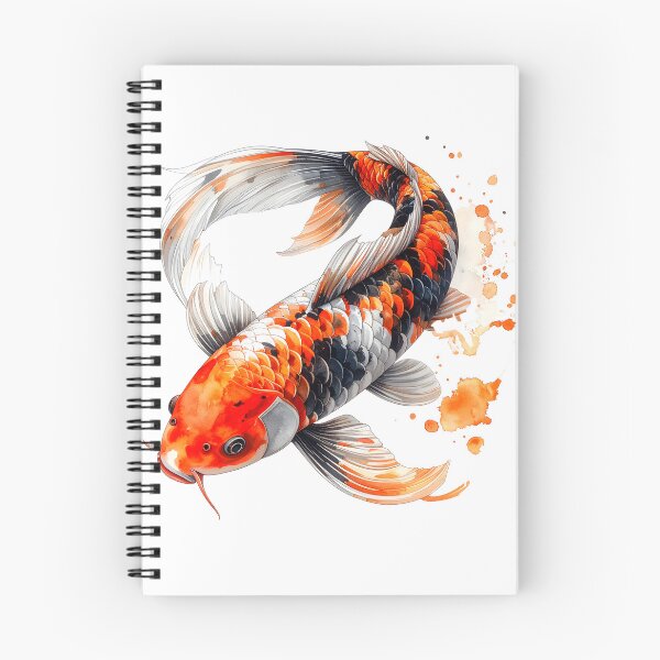 Item preview, Japanese Koi Fish Orange Watercolor Illustration designed and sold by BetweenForms.