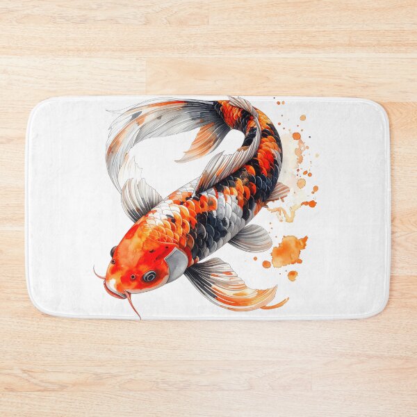Item preview, Japanese Koi Fish Orange Watercolor Illustration designed and sold by BetweenForms.