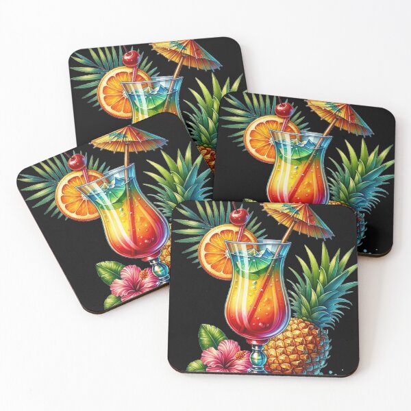 Item preview, Tropical Summer Cocktail Exotic Fruit Illustration designed and sold by Yassine Bacha Art & Tech.