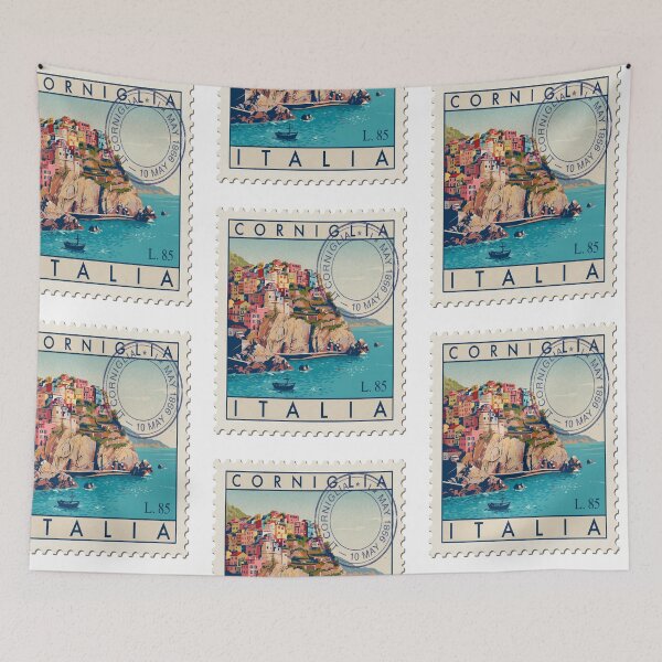 Item preview, Corniglia Italy Cinque Terre Postage Stamp Travel Sticker designed and sold by stickercuffs.