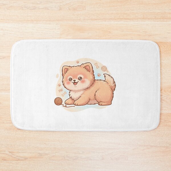 Item preview, Kawaii Pomeranian Yarn Playmate – Happy Chibi Puppy designed and sold by Stickivo.