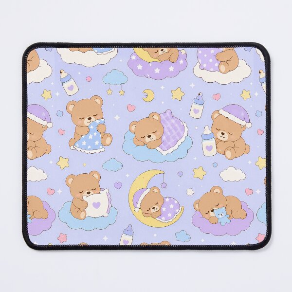Item preview, Sleepy Teddy Bear Cloud Pattern designed and sold by Soft Berry Studio.