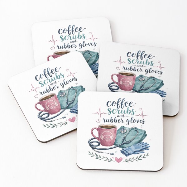 Item preview, Coffee Scrubs and Rubber Gloves Nurse Shirt | Cute RN CNA Nursing Coffee Lover Watercolor Medical T-Shirt Gift Classic T-Shirt  designed and sold by podlook.
