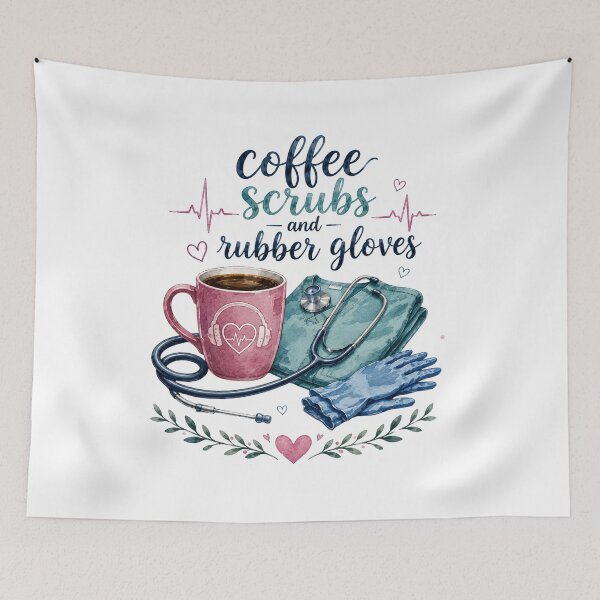 Item preview, Coffee Scrubs and Rubber Gloves Nurse Shirt | Cute RN CNA Nursing Coffee Lover Watercolor Medical T-Shirt Gift Classic T-Shirt  designed and sold by podlook.