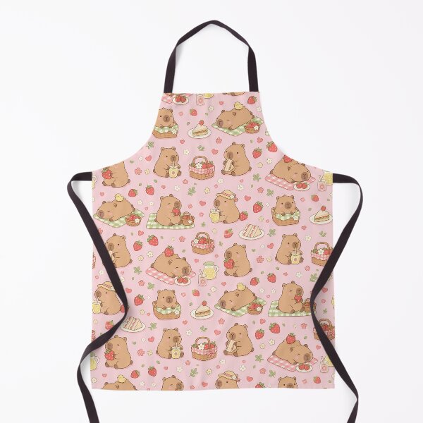 Item preview, Capybara Strawberry Picnic Pattern designed and sold by Soft Berry Studio.
