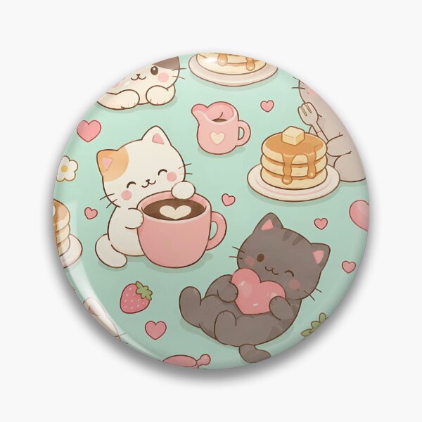 Item preview, Cozy Cat Pancake Coffee Pattern designed and sold by Soft Berry Studio.