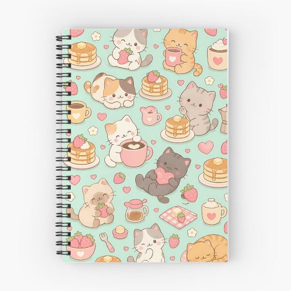 Item preview, Cozy Cat Pancake Coffee Pattern designed and sold by Soft Berry Studio.