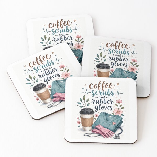 Item preview, Coffee Scrubs and Rubber Gloves Nurse Shirt | Cute RN CNA Nursing Coffee Lover Watercolor Medical T-Shirt Gift Classic T-Shirt  designed and sold by podlook.