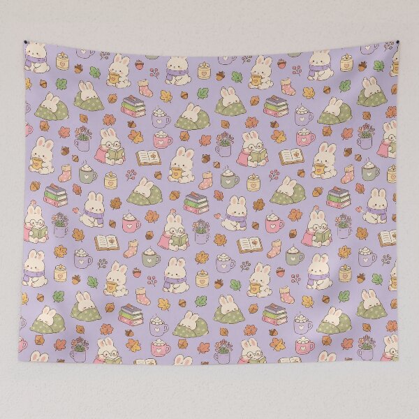 Item preview, Cozy Bunny Autumn Reading Pattern designed and sold by Soft Berry Studio.