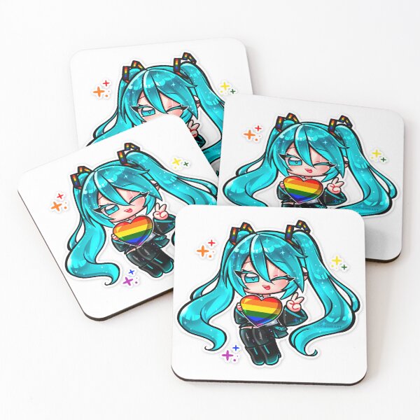 Item preview, Chibi Hatsune Miku LGBTQ+ Pride T-Shirt | Cute Anime Vocaloid Pride Heart Shirt | Kawaii Pastel Pride Tee, Unisex Graphic T-Shirt designed and sold by DominiiArt.