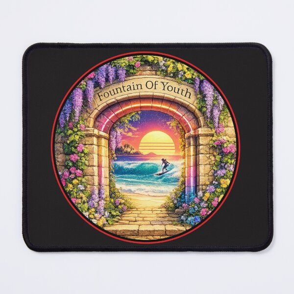 Item preview, Gateway to the Fountain of Youth, retro surfing and sunrise. designed and sold by shorethings.