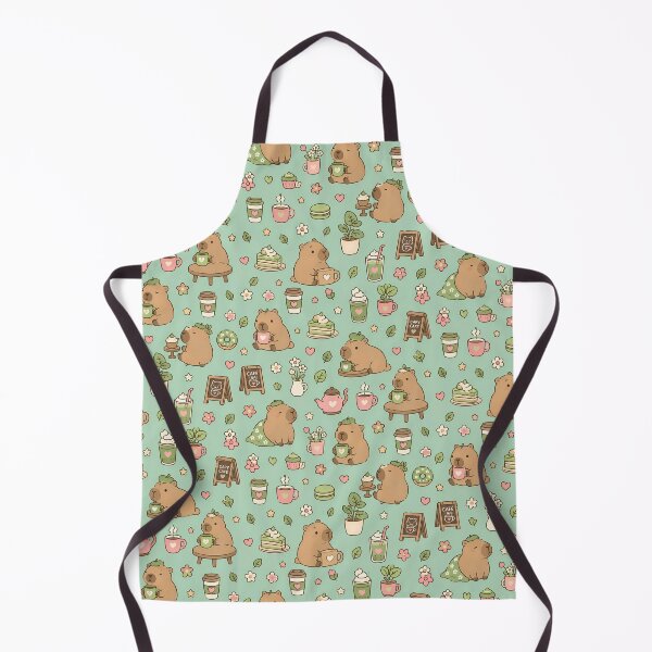 Item preview, Capybara Tea Café Pattern designed and sold by Soft Berry Studio.