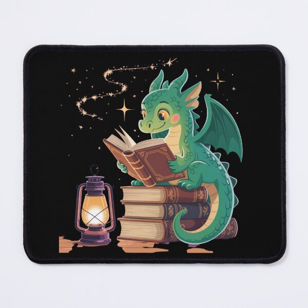 Item preview, Cute Bookish Dragon Reading by Lantern Light designed and sold by DariaOltes.