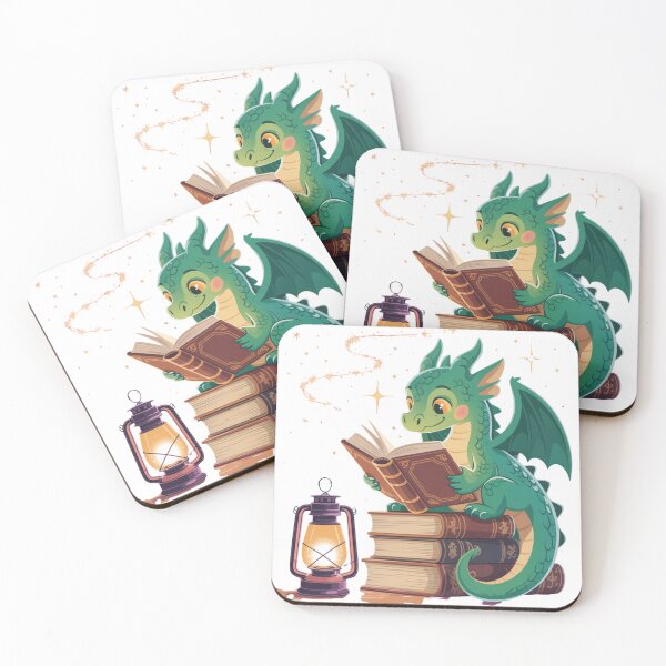 Item preview, Cute Bookish Dragon Reading by Lantern Light designed and sold by DariaOltes.