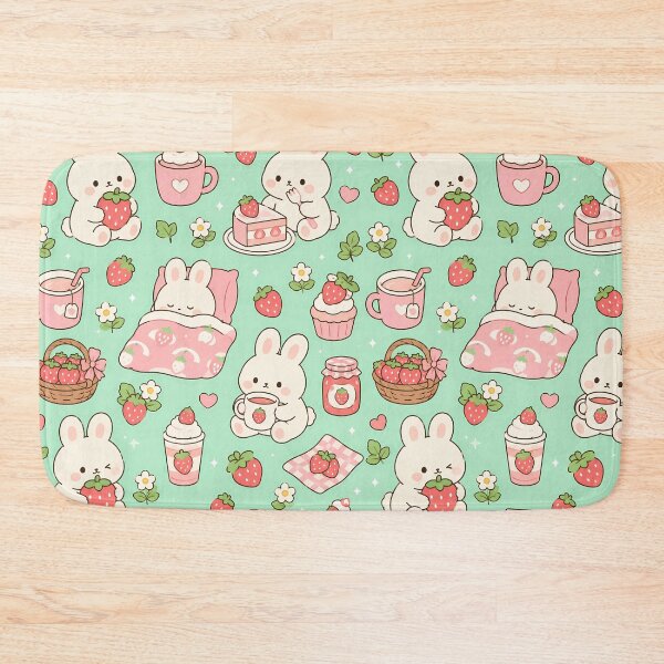 Item preview, Bunny Strawberry Tea Party Pattern designed and sold by Soft Berry Studio.