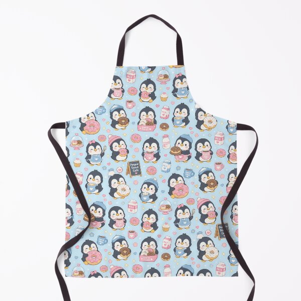 Item preview, Penguin Donut Café Pattern designed and sold by Soft Berry Studio.