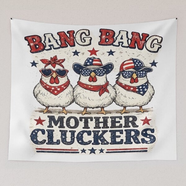 Item preview, Bang Bang Mother Cluckers Funny Patriotic Chicken 4th Of July Shirt designed and sold by Noussairox.