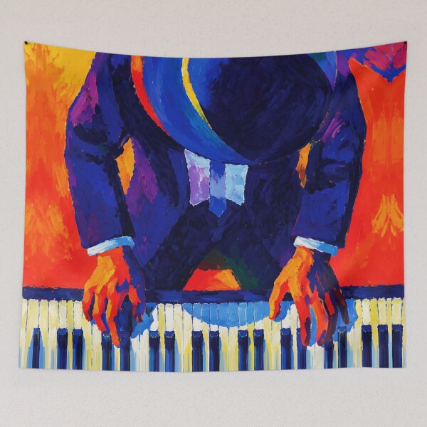Item preview, Jazz Pianist Abstract Art Colorful Painting designed and sold by RamyGallery.