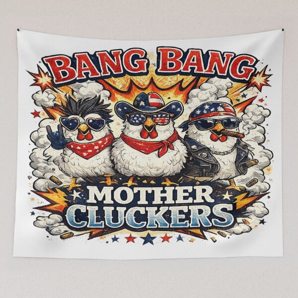Item preview, Bang Bang Mother Cluckers Funny Patriotic Chicken 4th Of July Shirt designed and sold by Noussairox.