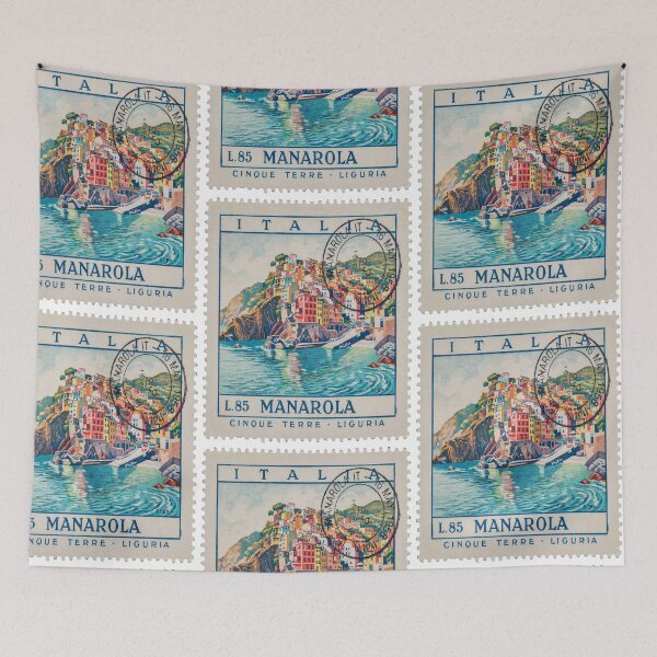 Item preview, Manarola Italy Cinque Terre Postage Stamp Travel Sticker designed and sold by stickercuffs.