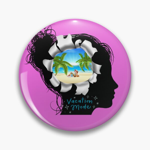 Item preview, Mentally on Vacation Mode Tropical Beach Silhouette designed and sold by TheFrameVault.