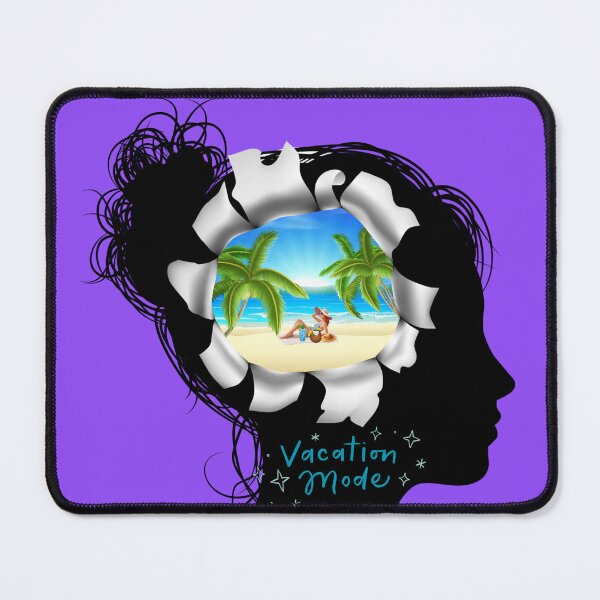 Item preview, Mentally on Vacation Mode Tropical Beach Silhouette designed and sold by TheFrameVault.
