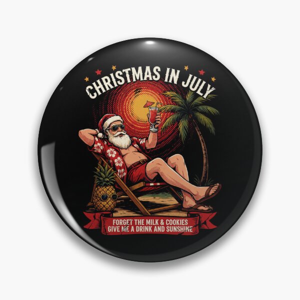 Item preview, Christmas In July – Funny Santa Beach Shirt Cute Summer Holiday Gift Forget Milk and Cookies V13 designed and sold by DarylWelsh2024.