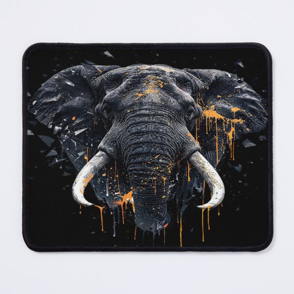 Item preview, Charging Elephant Tusks Ink Splatter Art designed and sold by KingofHearts25.
