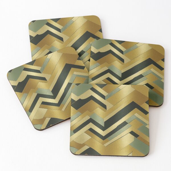 Item preview, Art Deco Pattern In Golden, Teal, And Black designed and sold by DEC02.