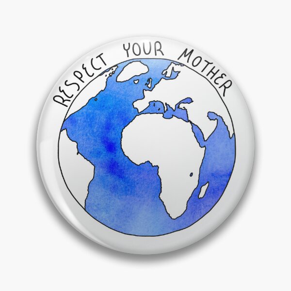 Item preview, Respect Your Mother! Earth (Black Linework + Blue Watercolor) designed and sold by Kris Orion Rose.