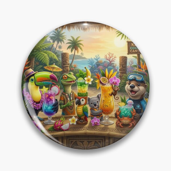 Item preview, Animals' Tropical Cocktail Party. designed and sold by JoyNest = "The nest of joy".