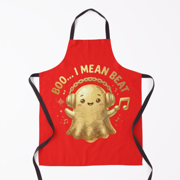 Item preview, Boo I Mean Beat - Cute Gold Ghost DJ & Funny Music Pun Art designed and sold by SupernovaNote.
