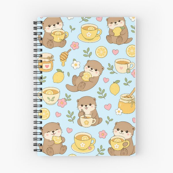 Item preview, Cozy Otter Lemon Tea Pattern designed and sold by Soft Berry Studio.