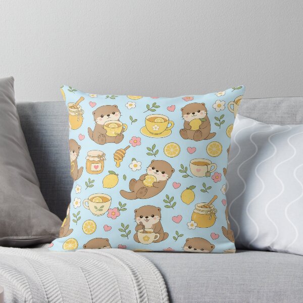 Item preview, Cozy Otter Lemon Tea Pattern designed and sold by Soft Berry Studio.