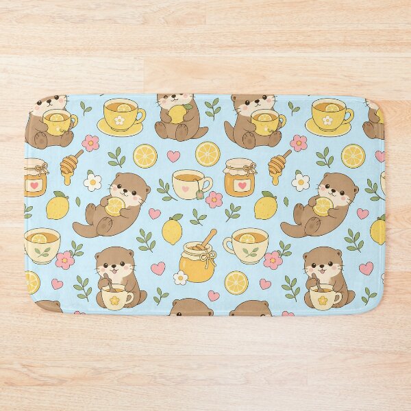 Item preview, Cozy Otter Lemon Tea Pattern designed and sold by Soft Berry Studio.