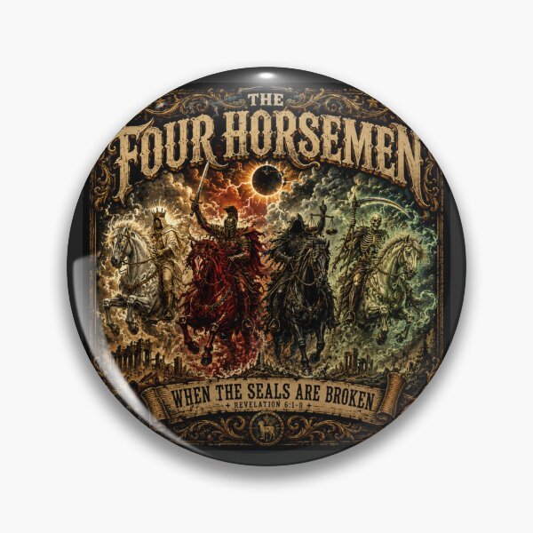 Item preview, The Four Horsemen – When the Seals Are Broken | Revelation 6:1–8 Vintage Biblical Prophecy Gothic T-Shirt designed and sold by GardenReign.