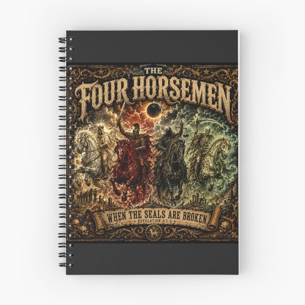 Item preview, The Four Horsemen – When the Seals Are Broken | Revelation 6:1–8 Vintage Biblical Prophecy Gothic T-Shirt designed and sold by GardenReign.