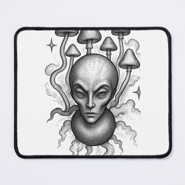 Item preview, Graphite Pencil Sketch Alien - Detailed Dotwork designed and sold by Ideniquo.
