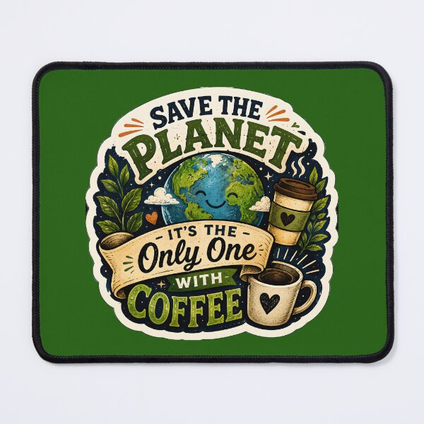 Item preview, Save The Planet. It's The Only One With Coffee designed and sold by Stylishly Eco.