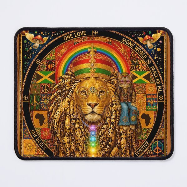 Item preview, The Solar Lion King - One Love, One World, Flower Crown and Positive Vibrations designed and sold by Natalia-Vlad.