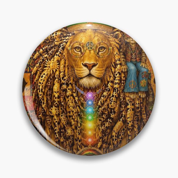 Item preview, The Solar Lion King - One Love, One World, Flower Crown and Positive Vibrations designed and sold by Natalia-Vlad.