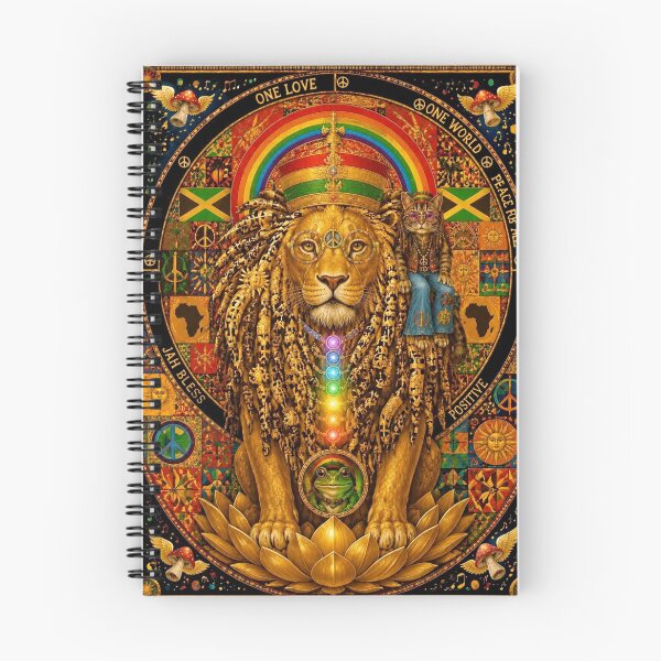 Item preview, The Solar Lion King - One Love, One World, Flower Crown and Positive Vibrations designed and sold by Natalia-Vlad.