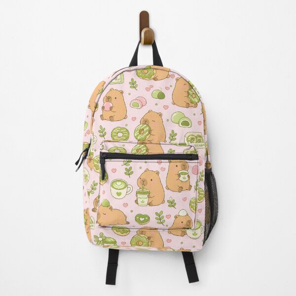 Item preview, Capybara Matcha Donut Pattern designed and sold by Soft Berry Studio.